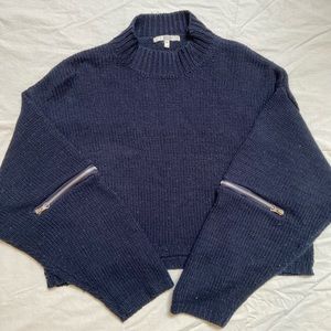 Navy balloon sleeve sweater